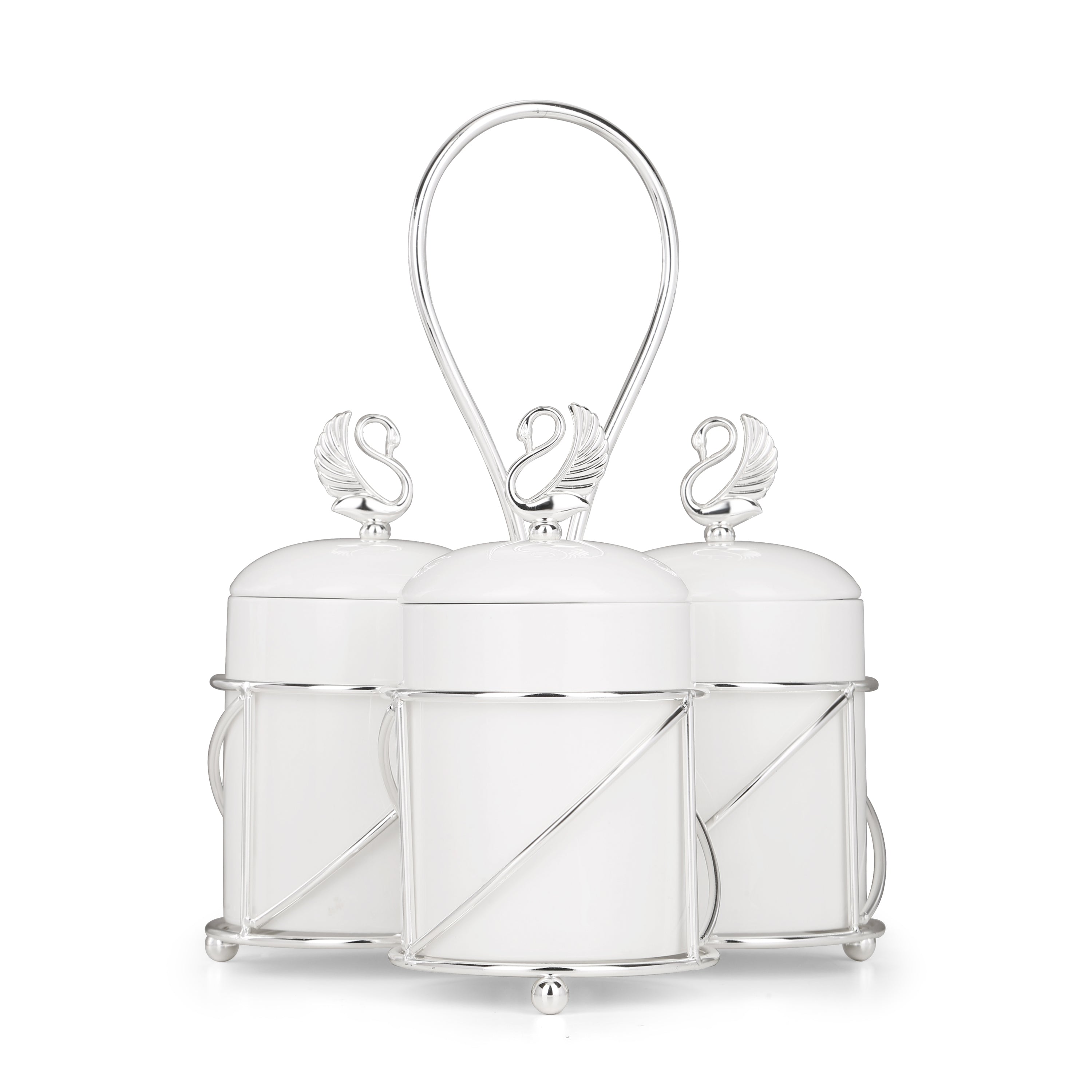 Ceramic Canisters 3 in 1 Silver