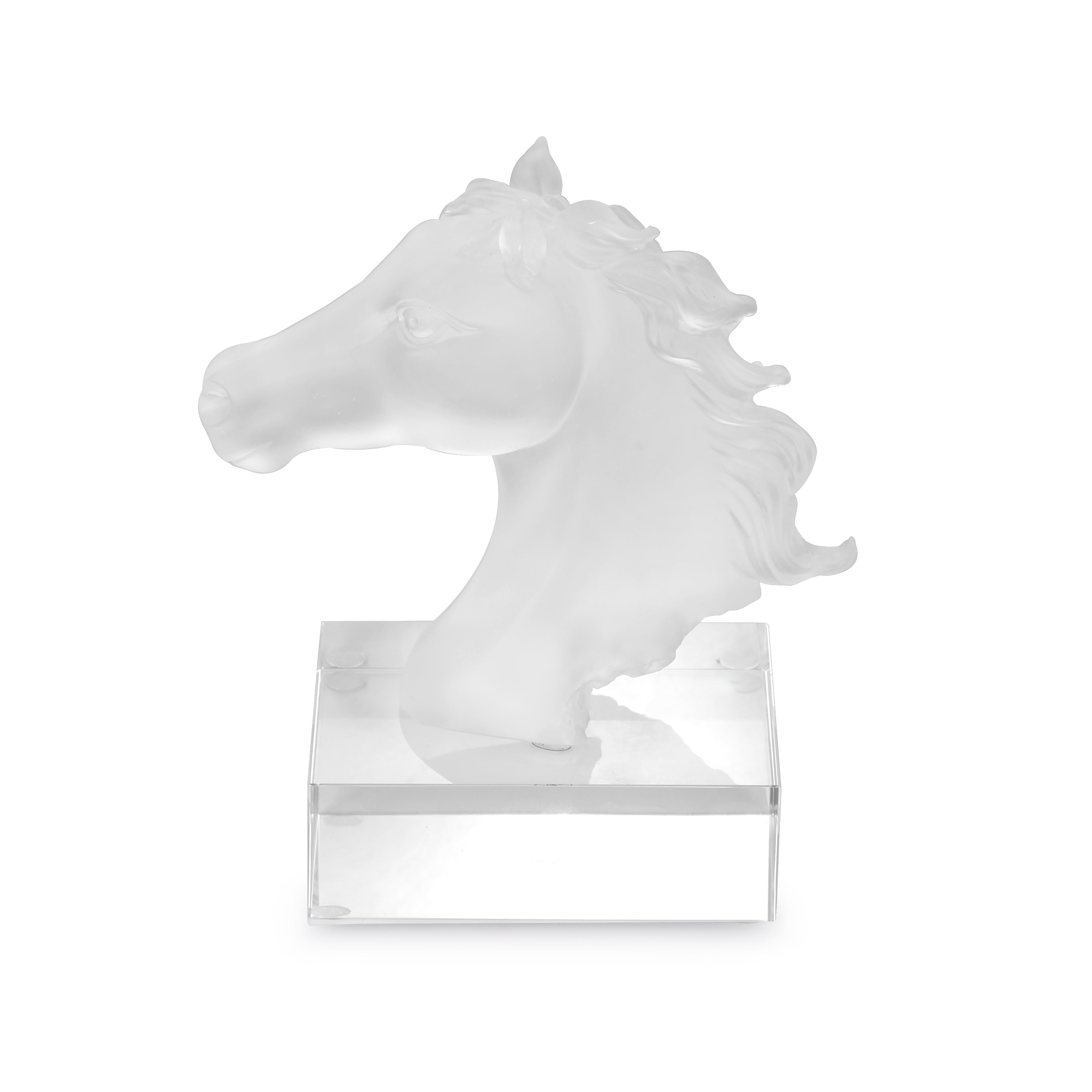 Enchanting Crystal Horse Head Sculpture (H-15CM)