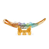 Vibrant Colorful Running Horses on Tusk Sculpture (H25CM)