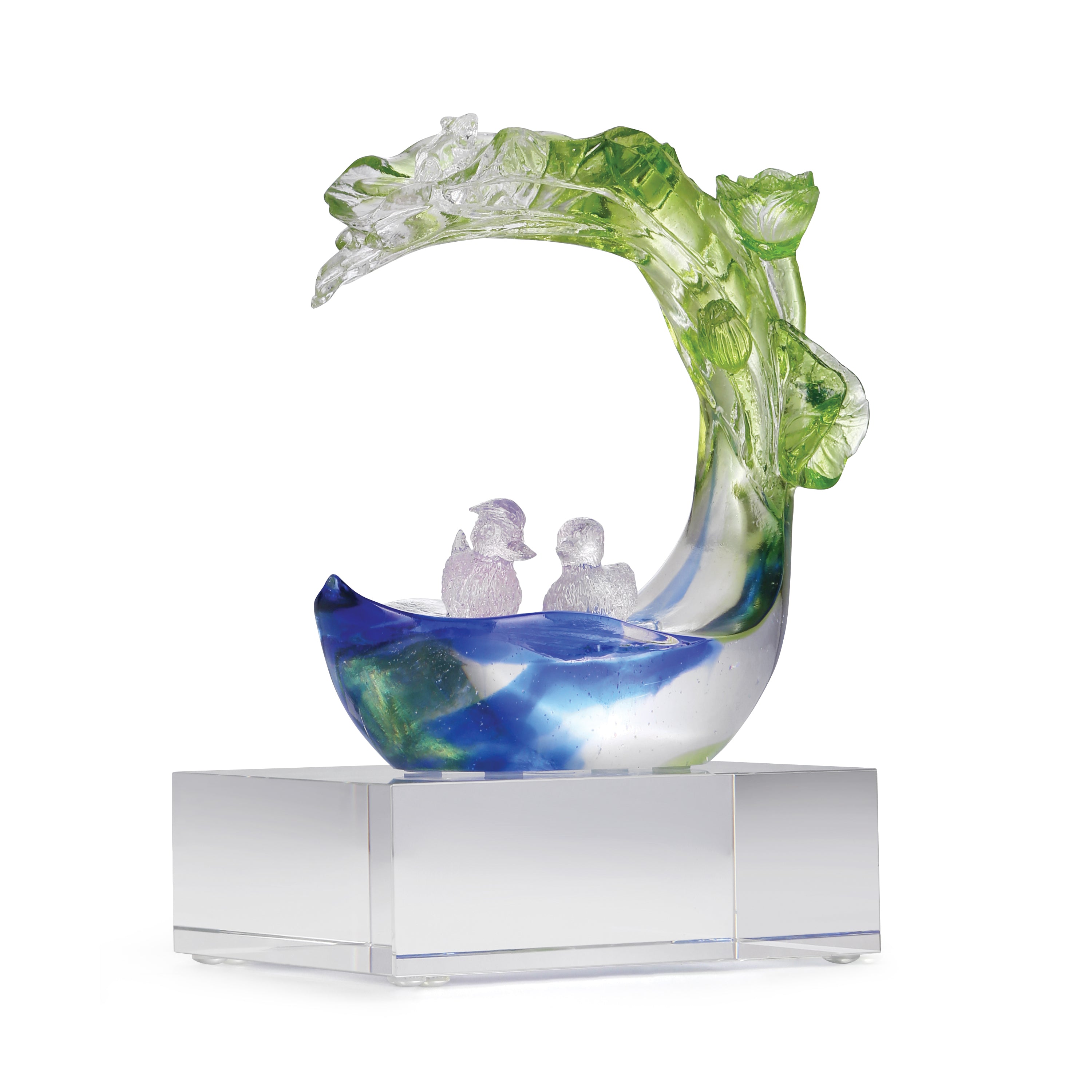 Whimsical Waters Crystal Dolphin Sculpture (H-15CM)