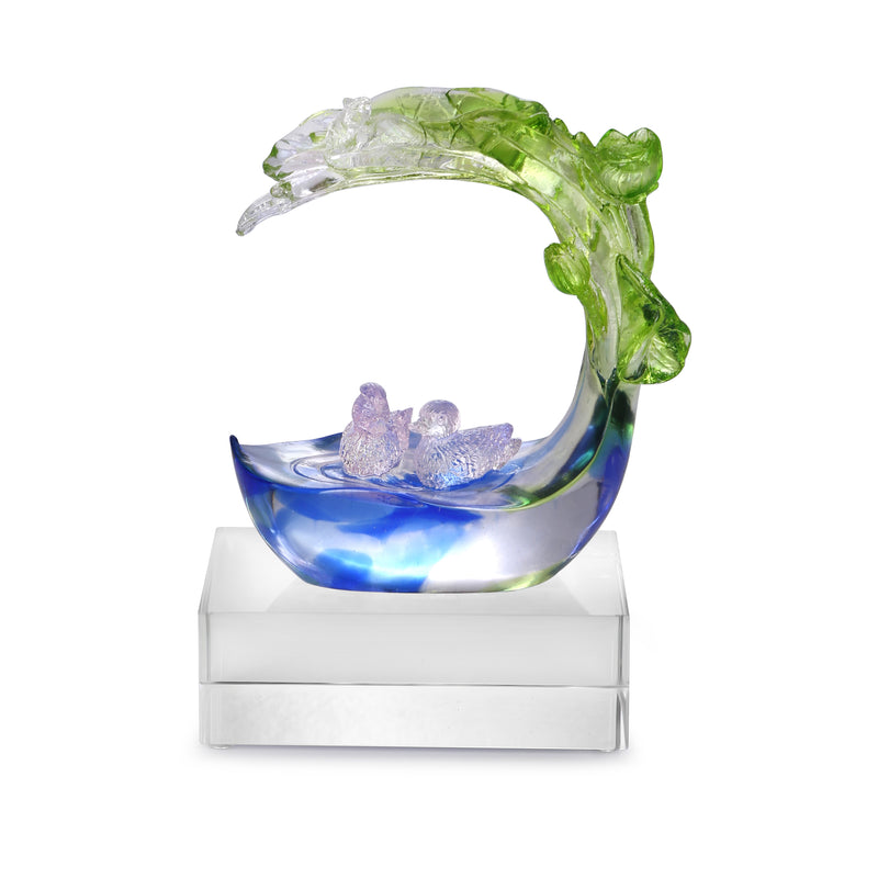 Whimsical Waters Crystal Dolphin Sculpture (H-15CM)