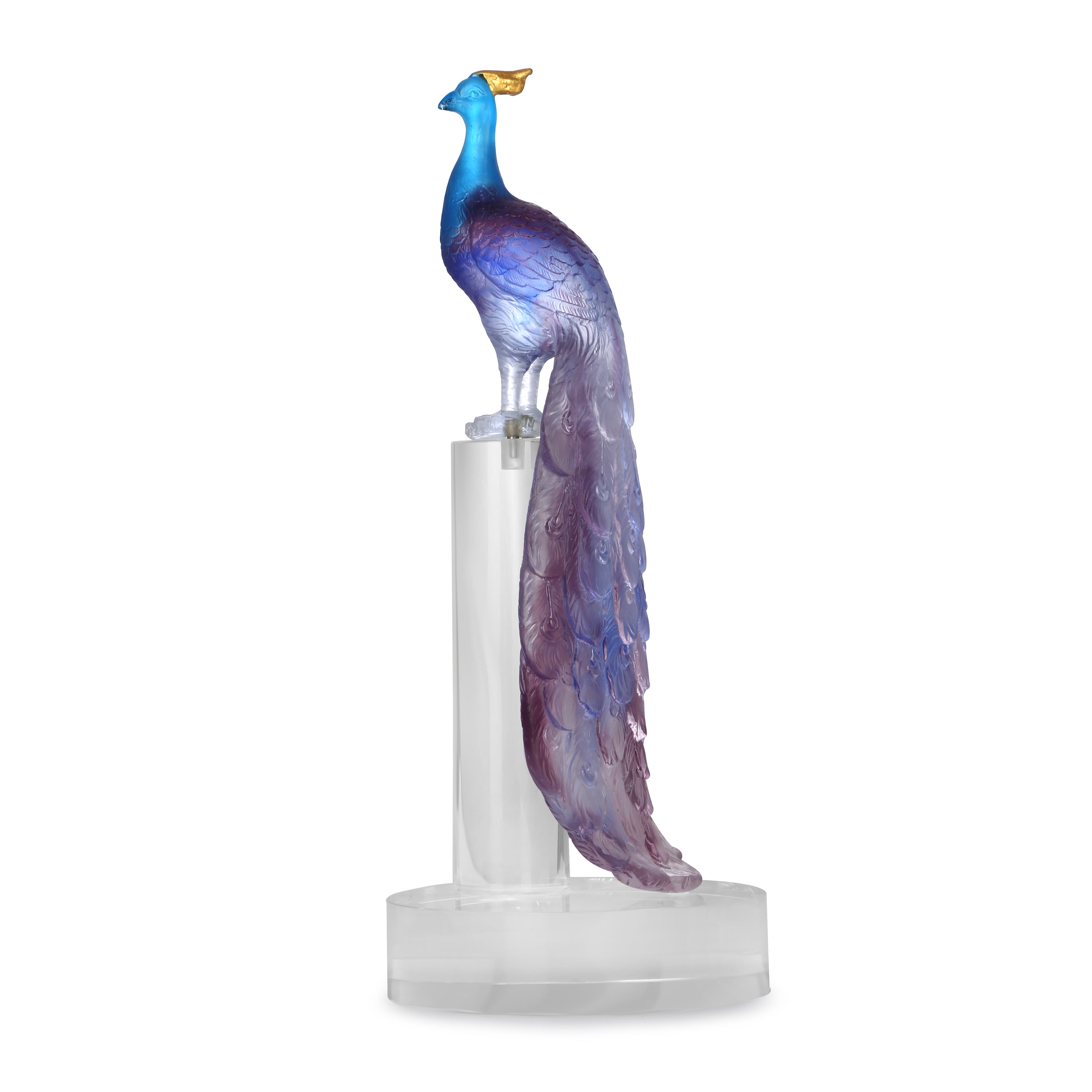 Sapphire Peacock Crystal Sculpture(H-31CM)
