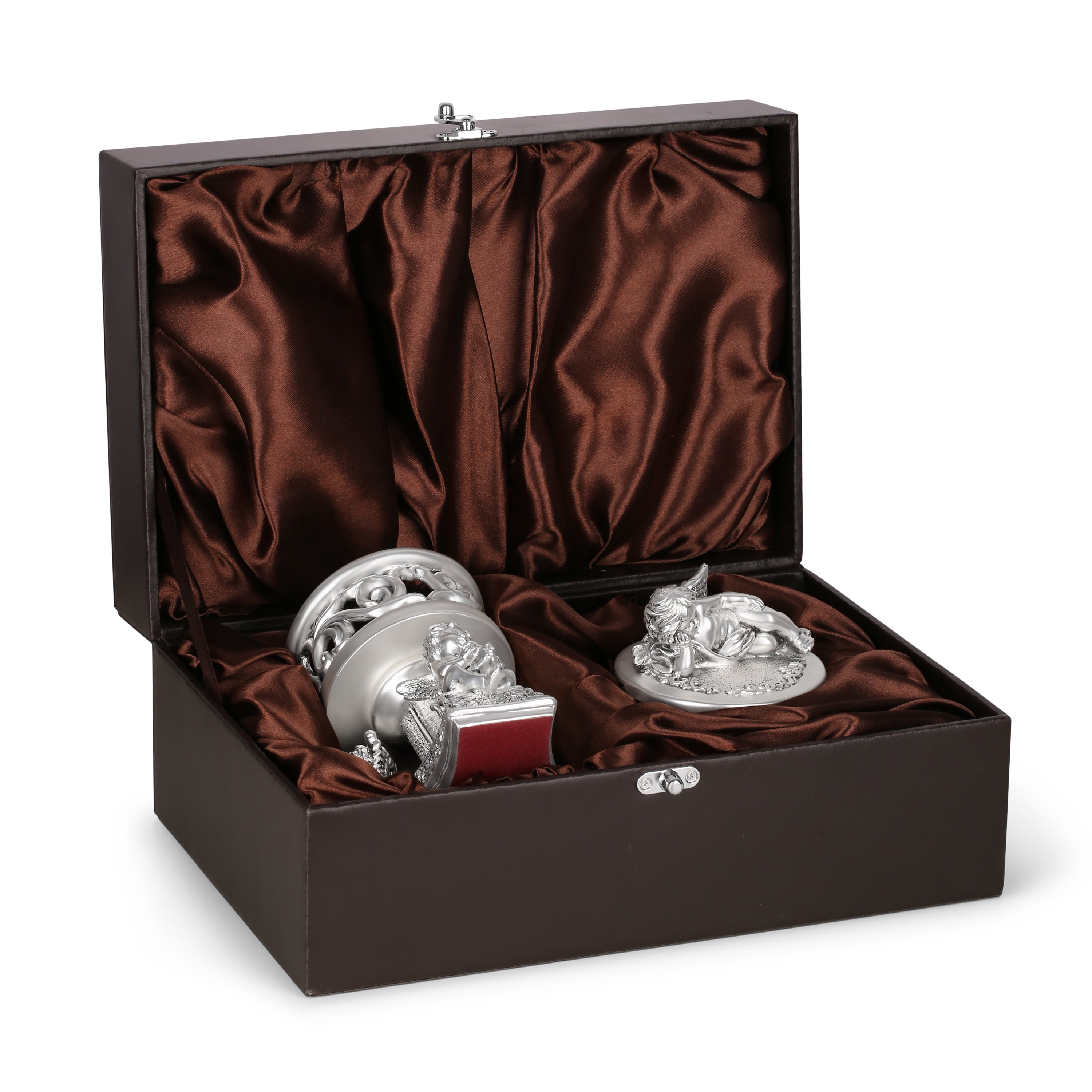 4 in 1 Angel Center Piecs With Lid Silver Glossy