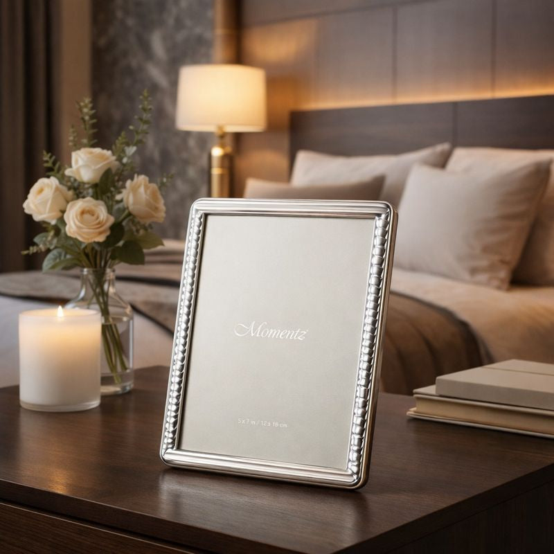 Classic Silver Beaded Photo Frame – 5x7 in (13x18 cm)