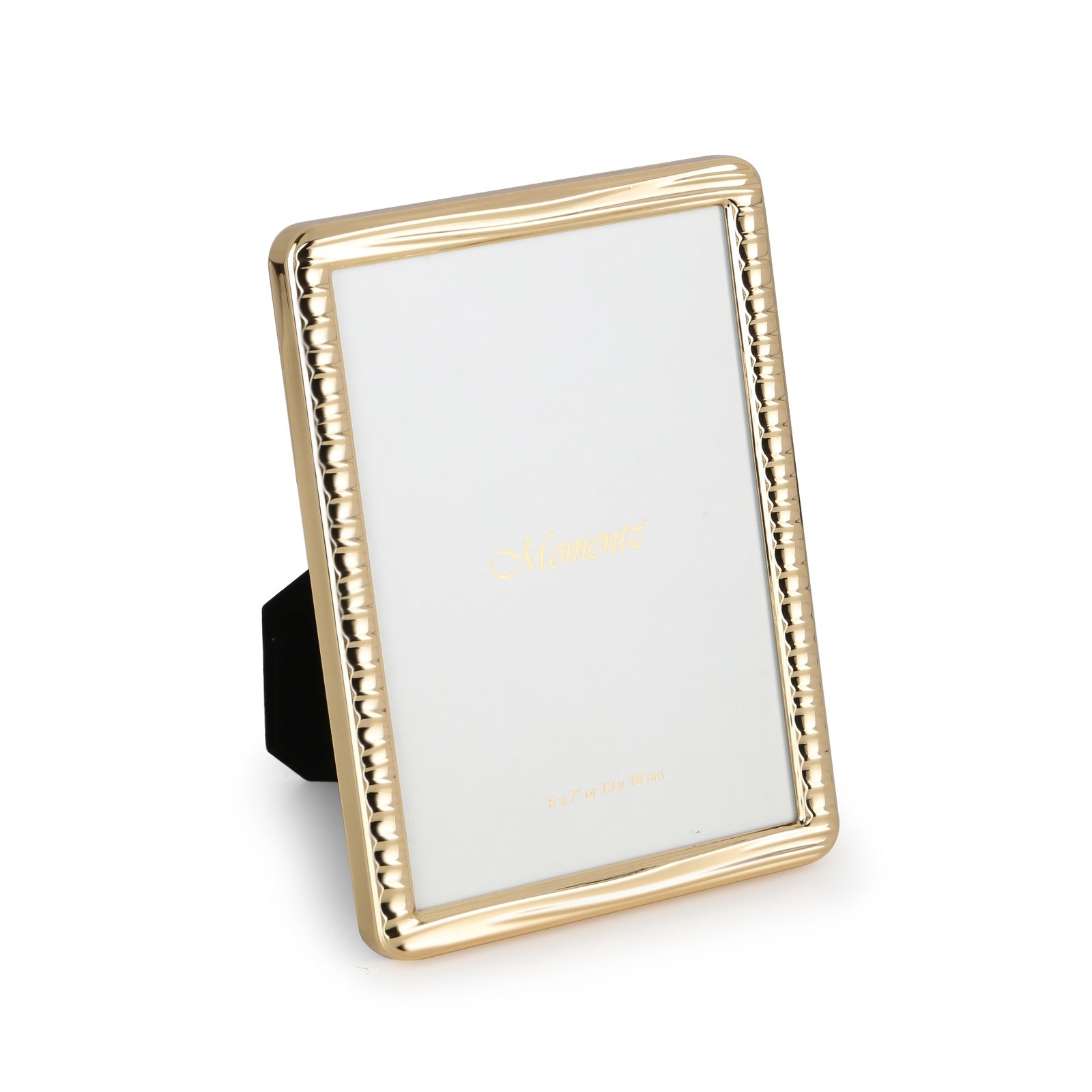 Momentz Elegant Gold-Tone Beaded Photo Frame – 5x7 in (13x18 cm)