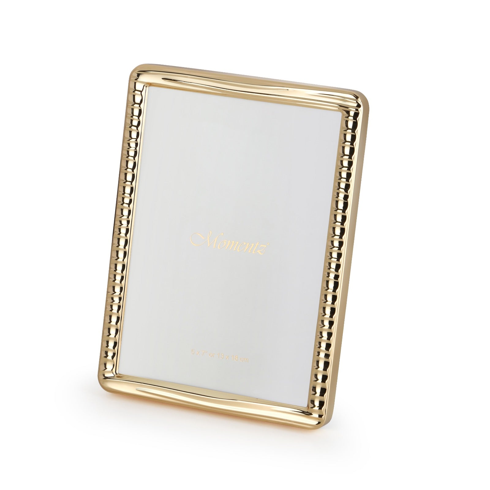 Momentz Elegant Gold-Tone Beaded Photo Frame – 5x7 in (13x18 cm)