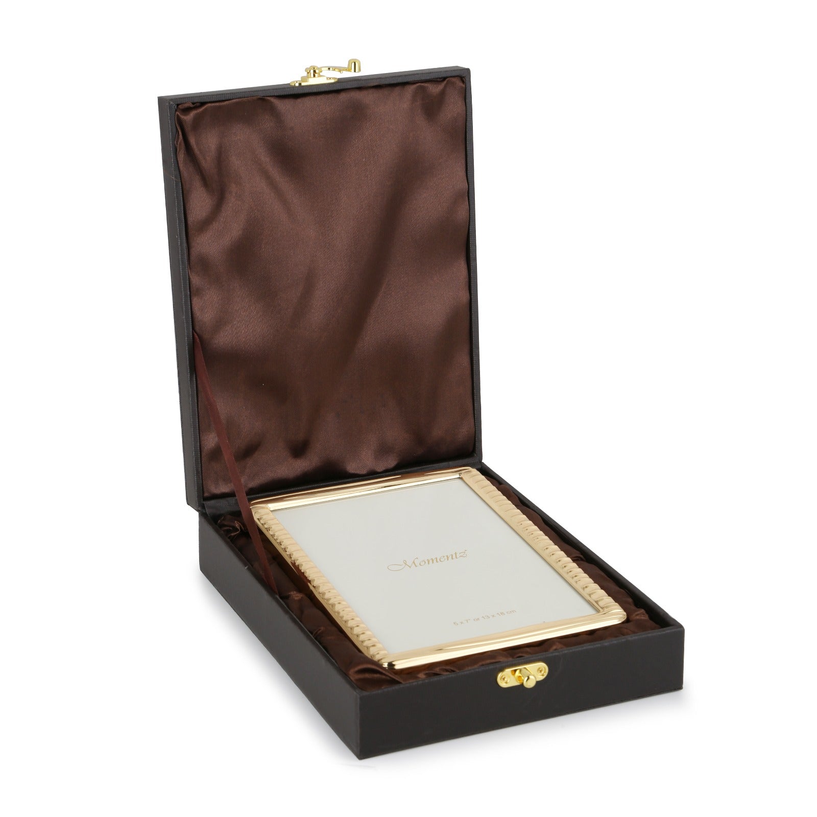 Momentz Elegant Gold-Tone Beaded Photo Frame – 5x7 in (13x18 cm)