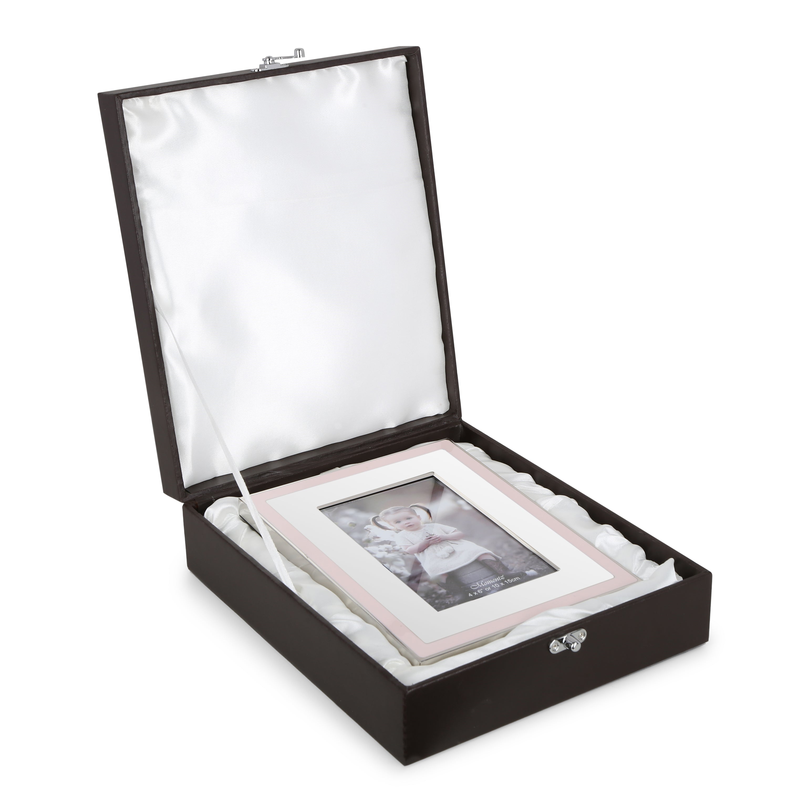 Pink & Silver Baby Photo Frame – 4x6 Inches