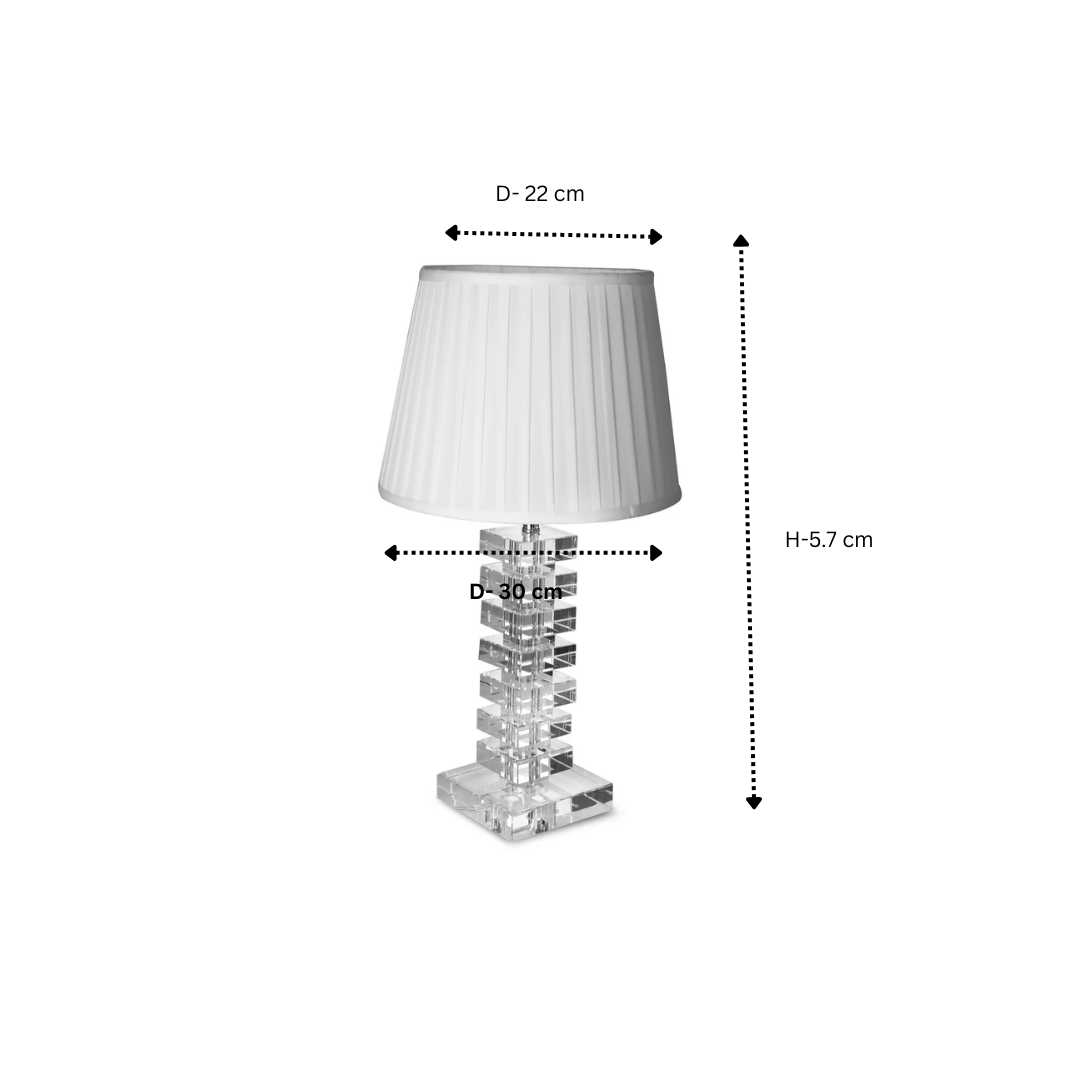 Celestial Crystal Lamp(Crystal Block Table Lamp with Pleated Shade)