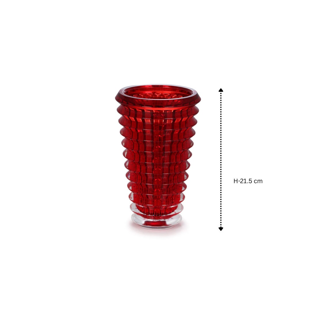 Crystal Ruby Vase (M) (H-21.5CM)