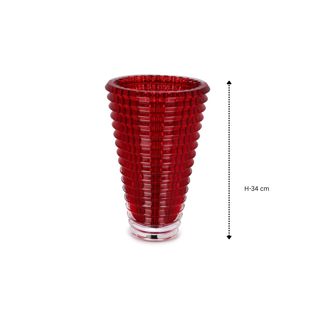Crystal Ruby Vase (L) (H-34CM)