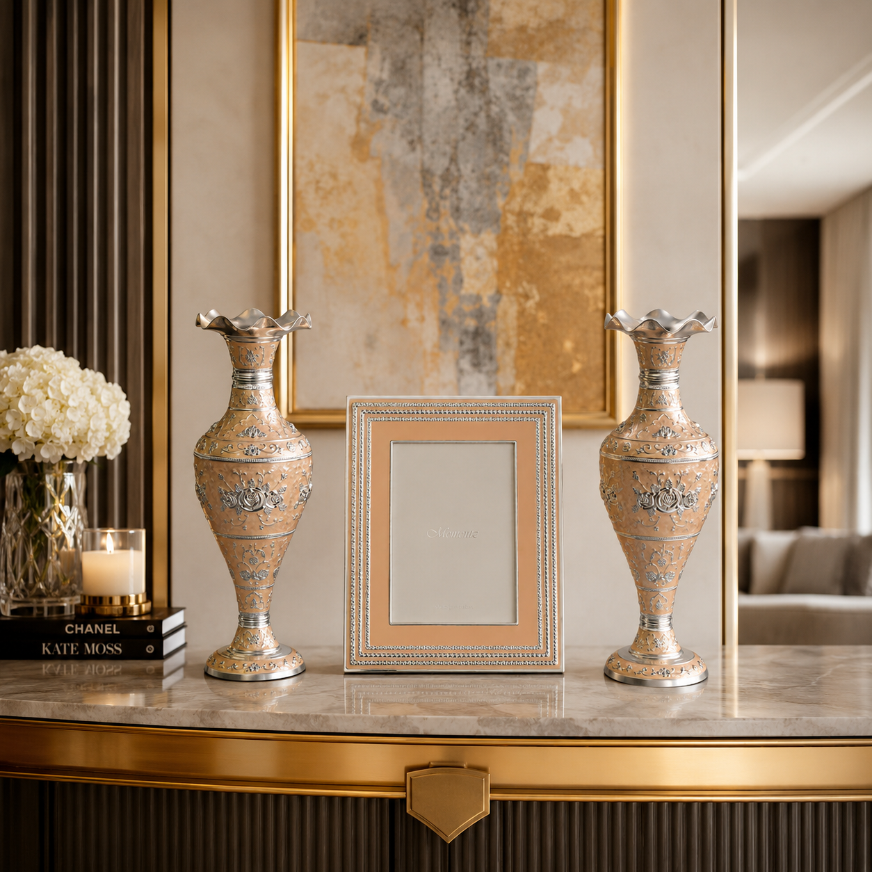 Set of 2 vase with luxury Photo frame