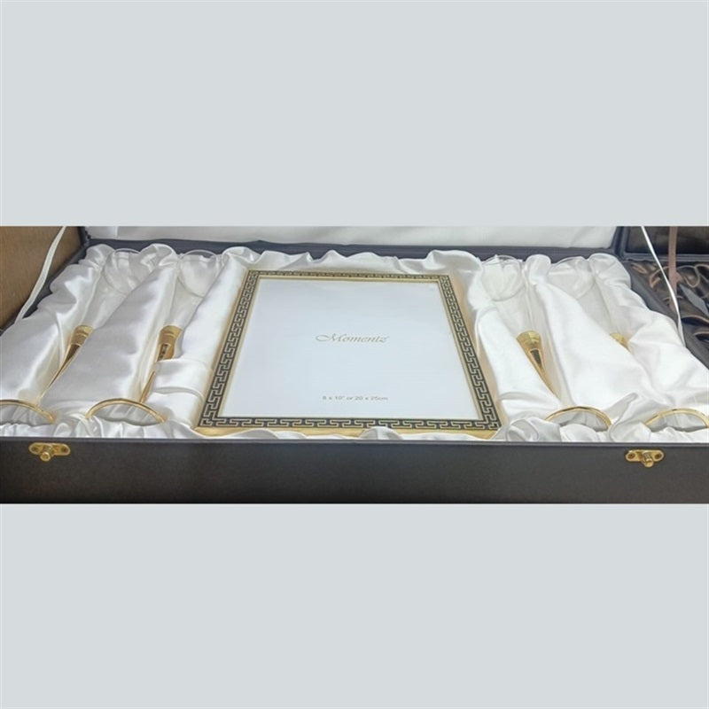 SET OF 4 CHAMPAGNE FLUTE WITH ART DECO STYLE PHOTOFRAME (MZ-23401-401 + MZ-22203