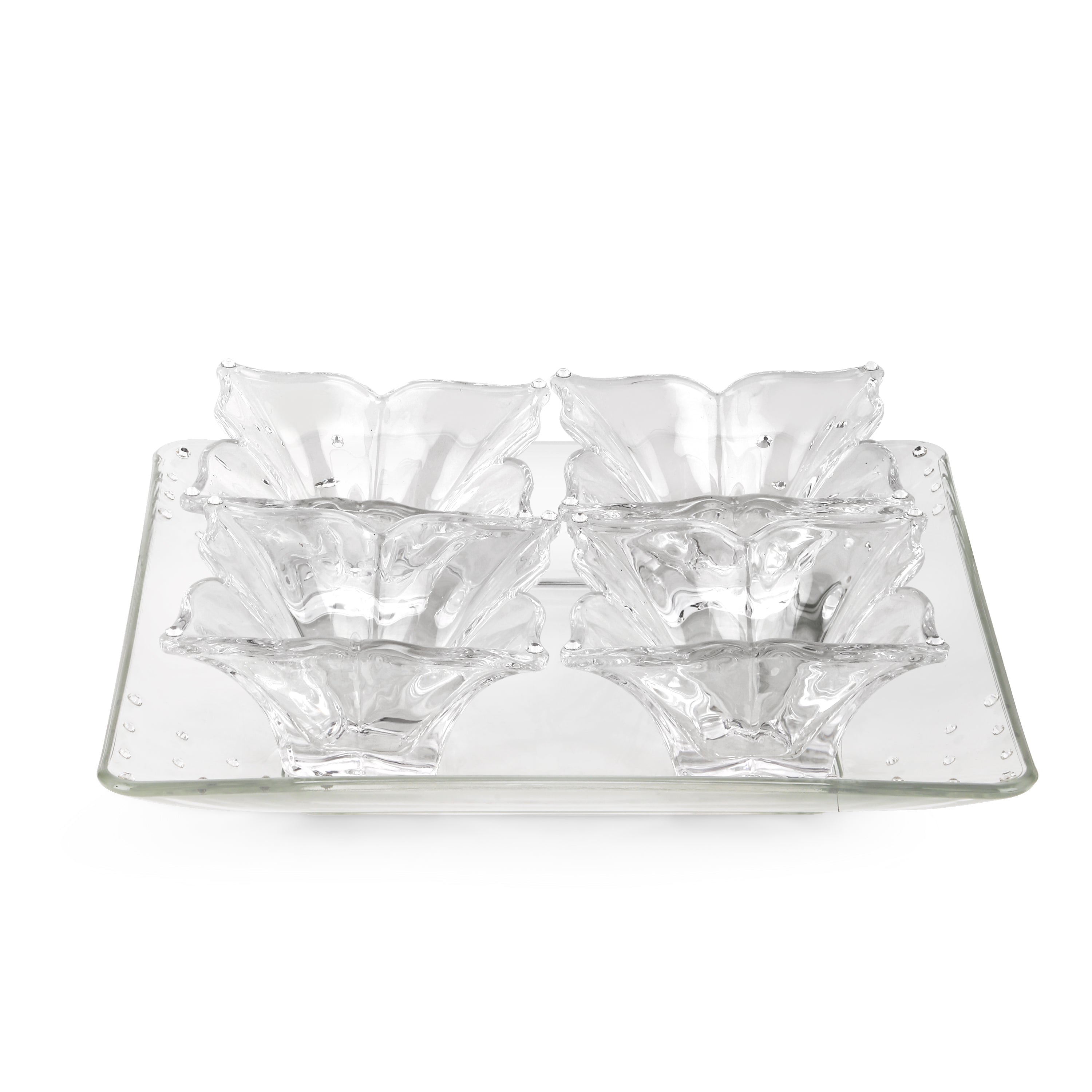 Set of 4 Serving Swarovski CLEAR