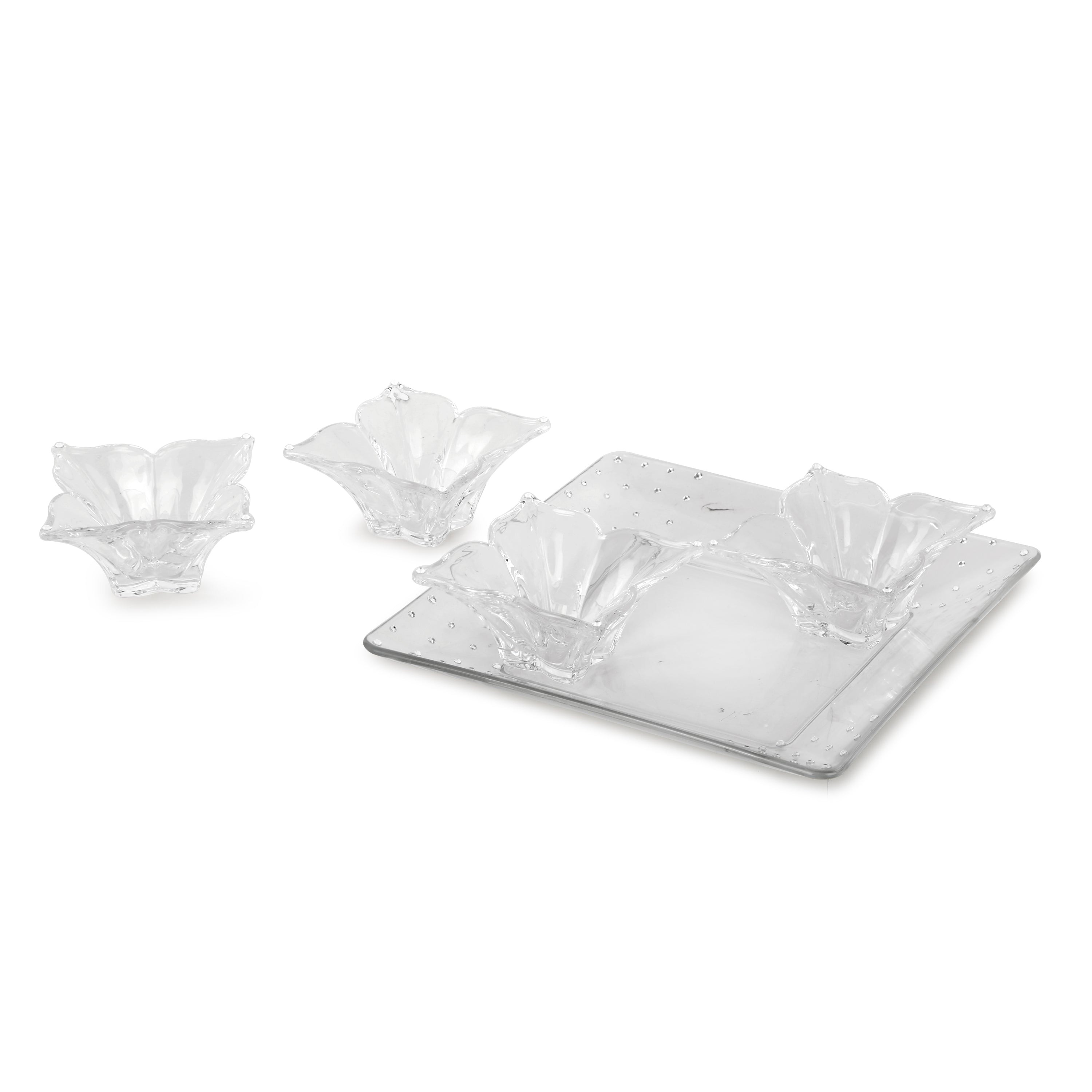 Set of 4 Serving Swarovski CLEAR