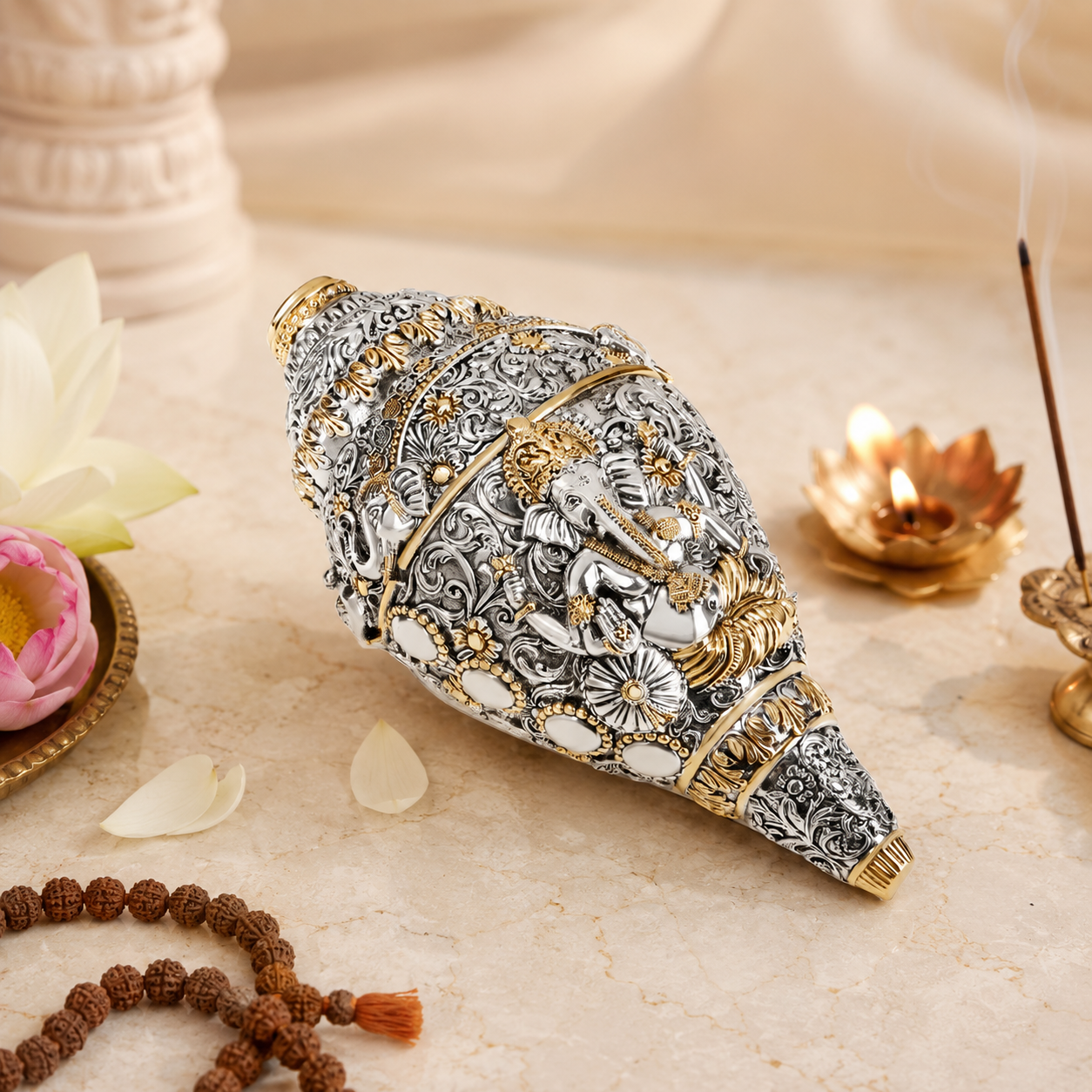 Ganesh Shank Large Dual Tone Idol