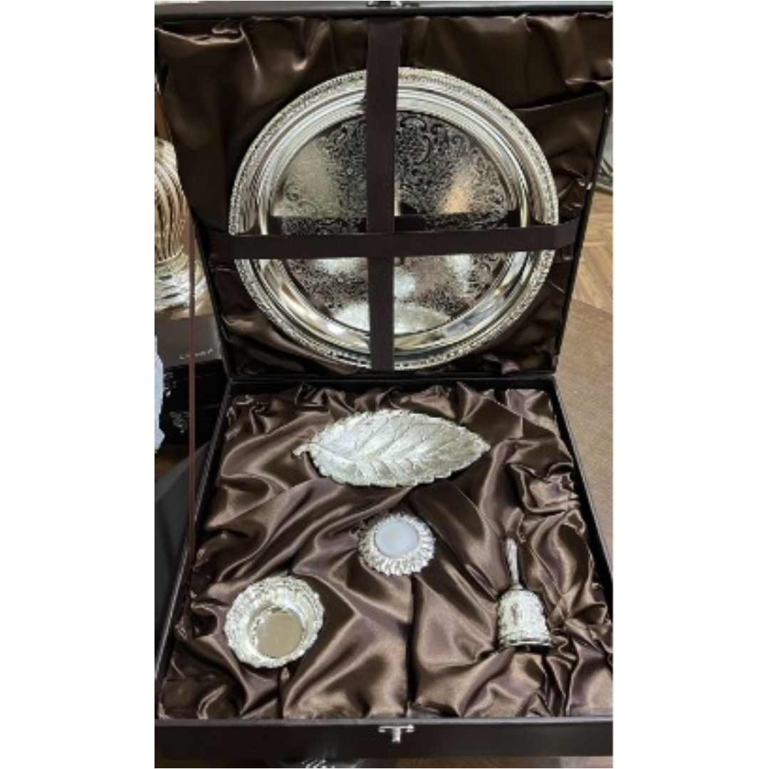 New Puja Thali with White Bell