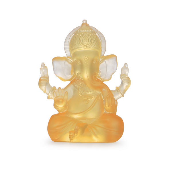 Amber Ganesha Crystal Sculpture