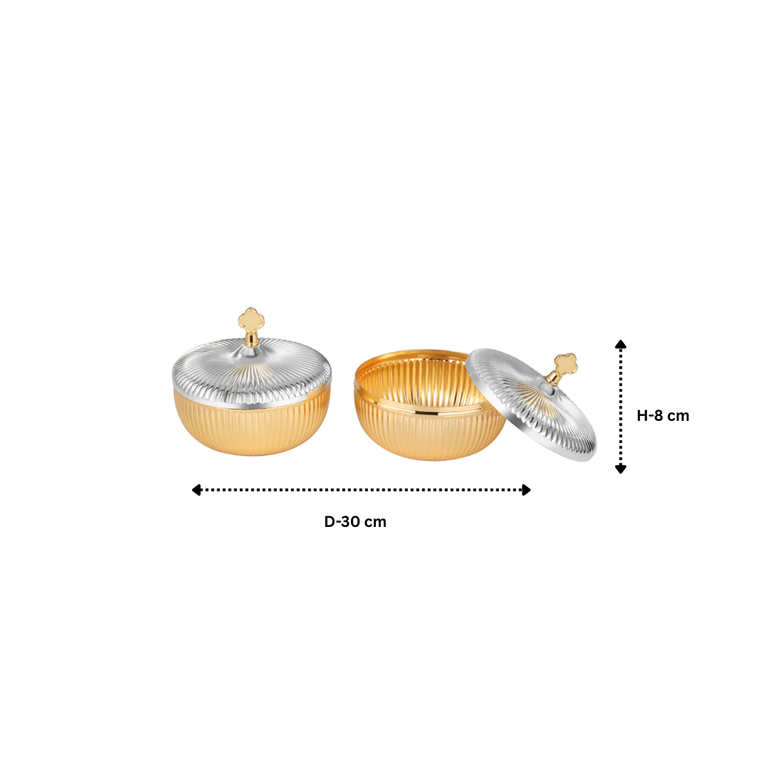 Fluted Round Design Bowl Dual Tone