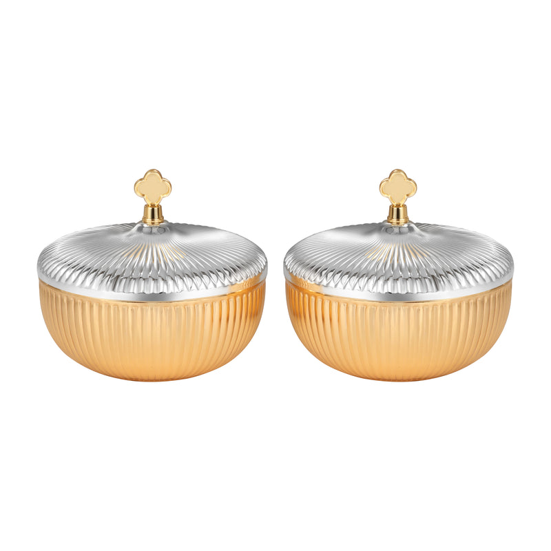 Fluted Round Design Bowl Dual Tone Small