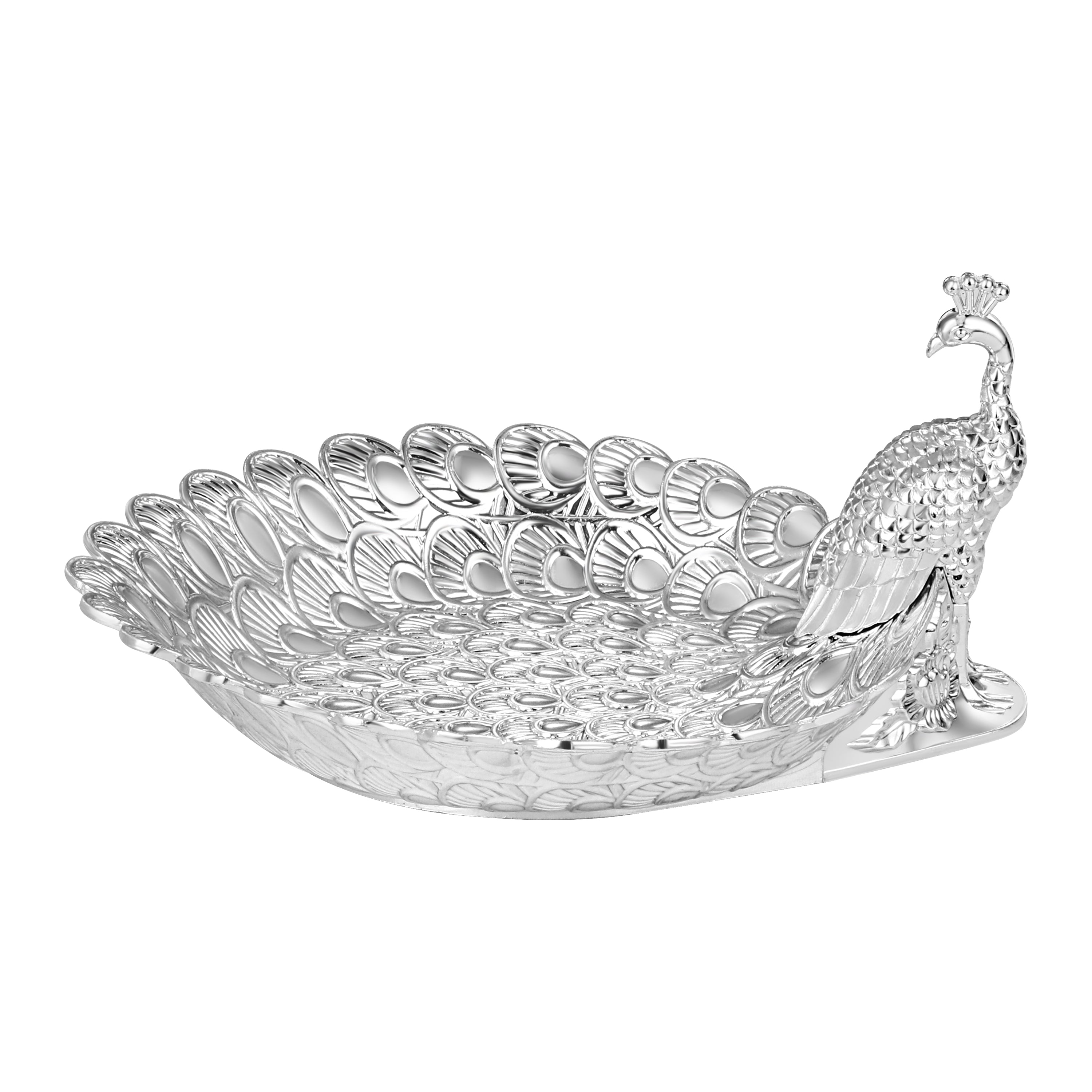 Platter with Peacock Silver