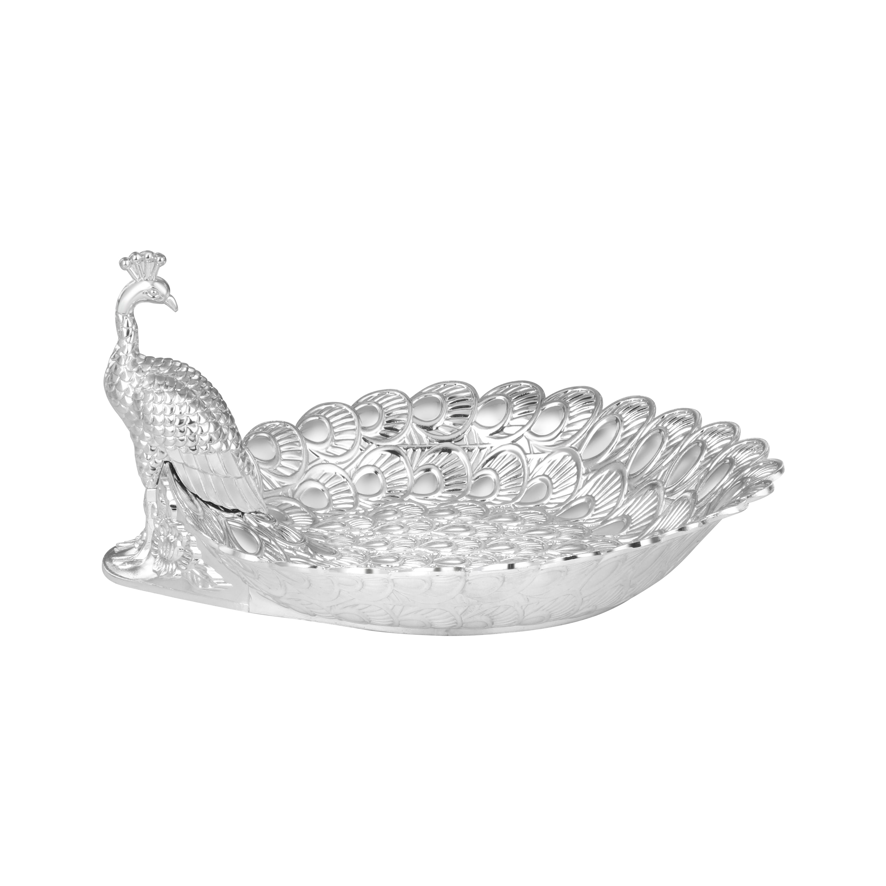 Platter with Peacock Silver
