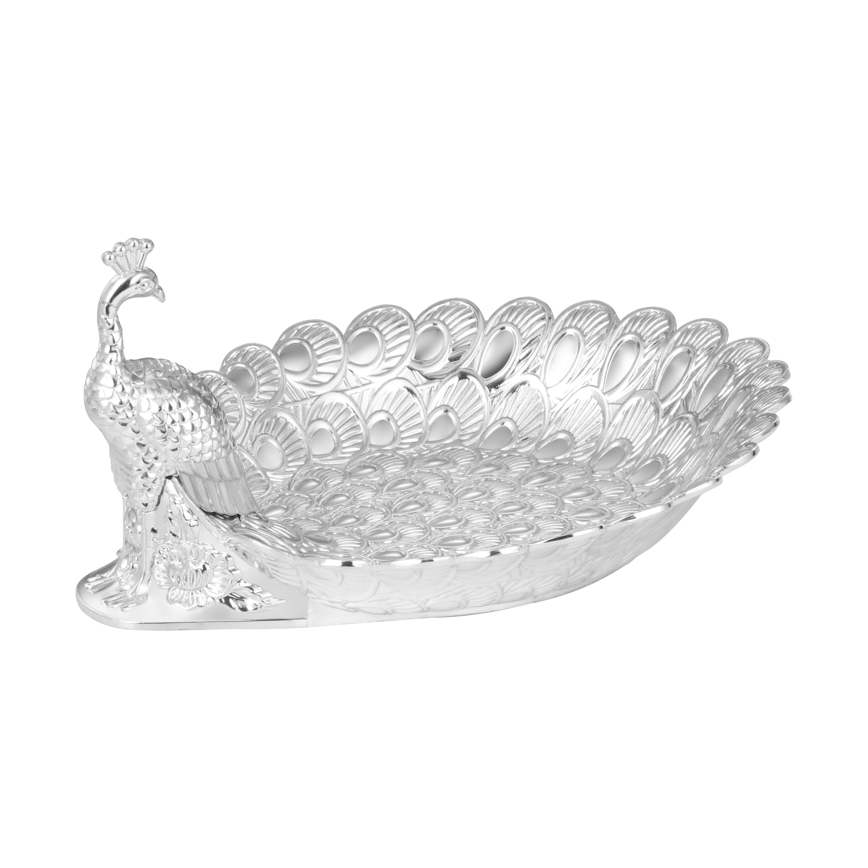 Platter with Peacock Silver