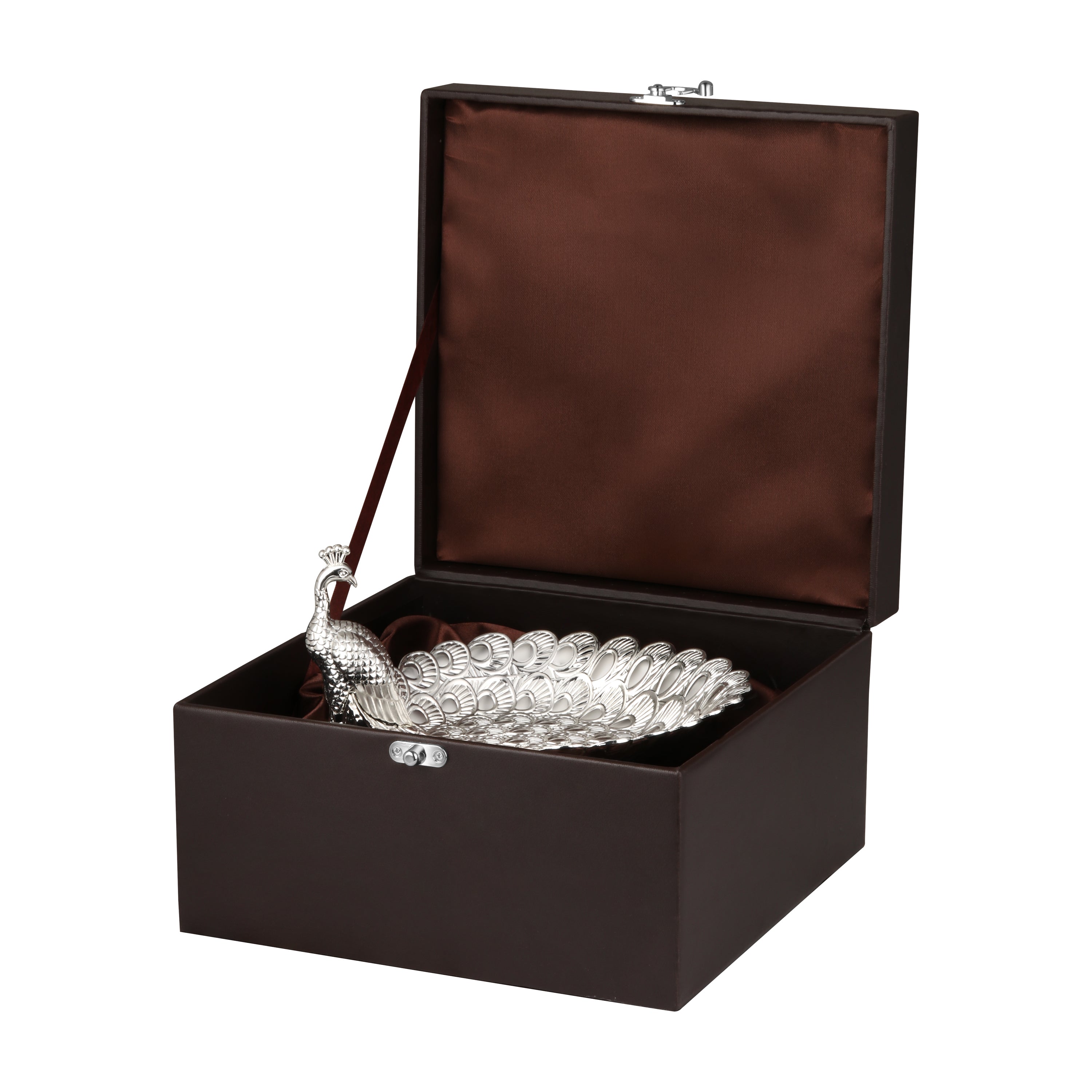 Platter with Peacock Silver