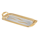 Rectangle Edgy Strip Design Handle Tray