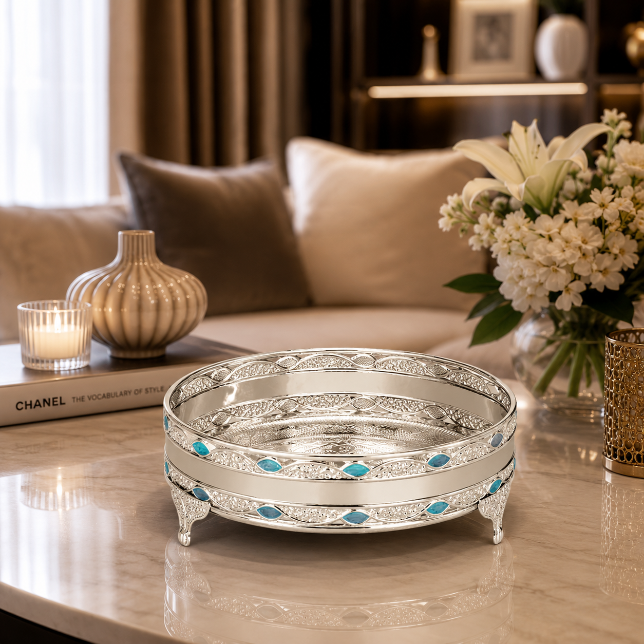 Cutwork Round Tray Small