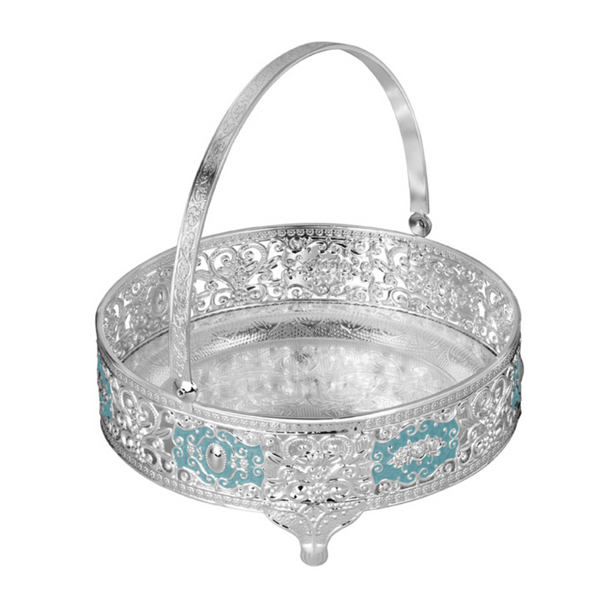 Cutwork Round Tray With Hanging Handle