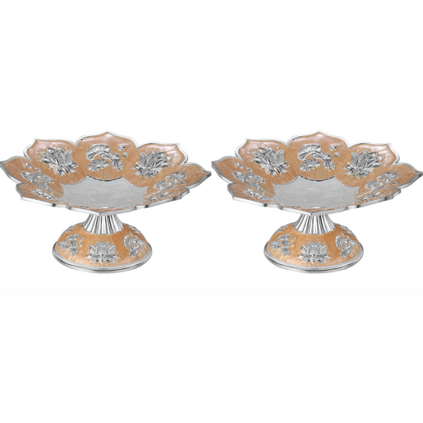 Set Of 2 Lotus Galvanic Plattter Peach