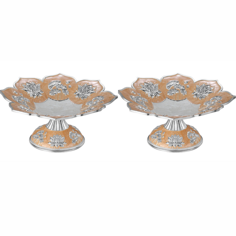 Set Of 2 Lotus Galvanic Plattter Peach