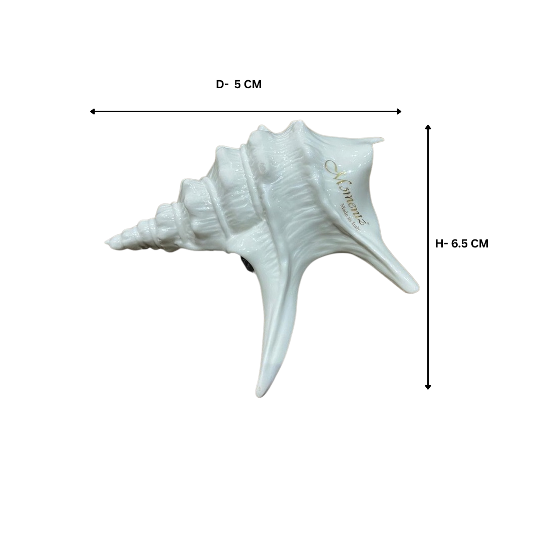 Porc. Shell Figurine White Golden