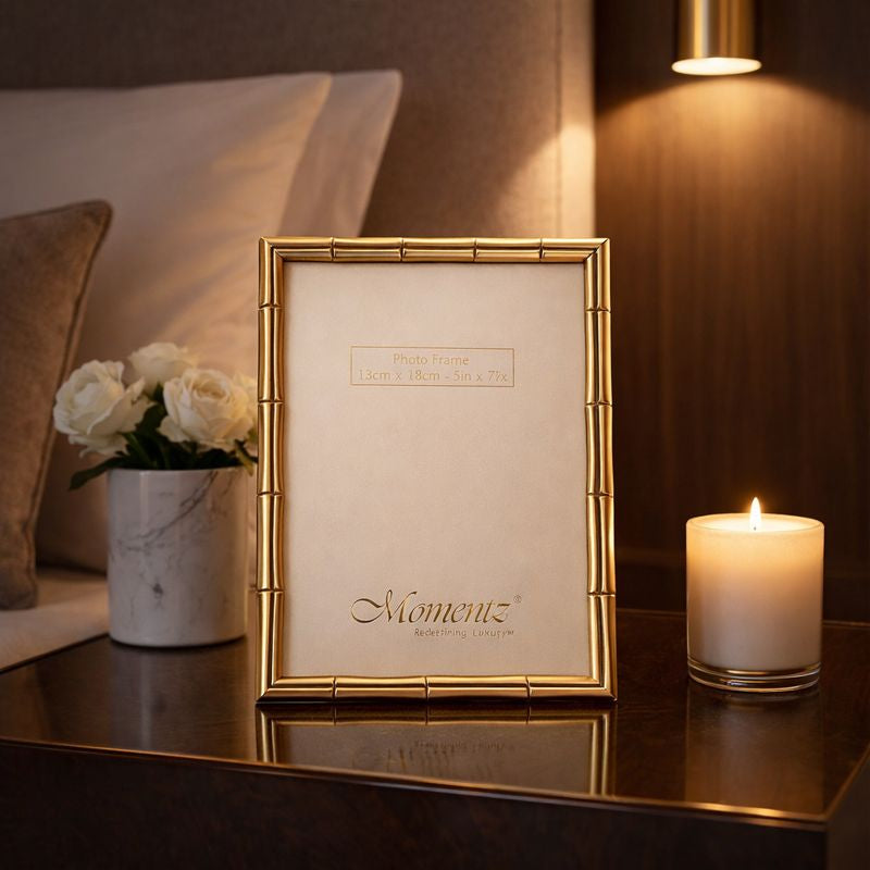 Bamboo Desgin Photoframe Gold
