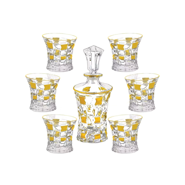 European Style Set of 6 Glasses with Decanter