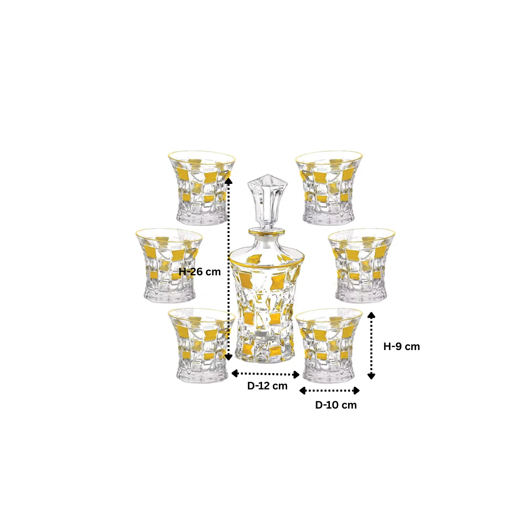 European Style Set of 6 Glasses with Decanter