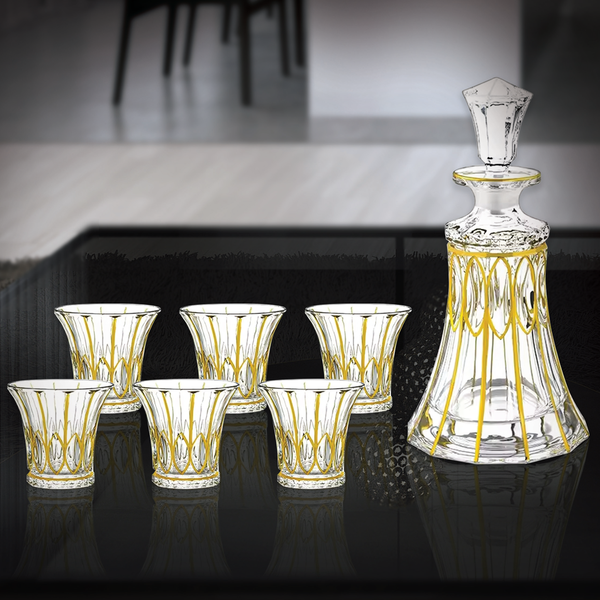 Cairo Design Set of 6 Glasses with Decanter