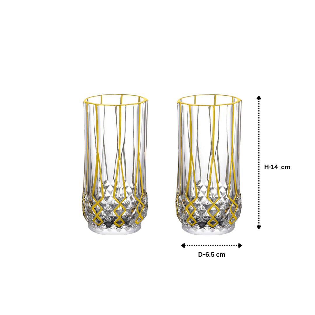 Diamante Design Glasses Set of 6