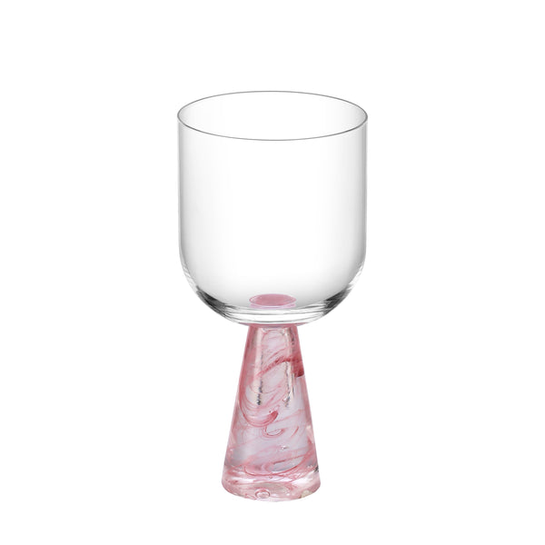 Wine Glass with Stem Pink (Set of 2)