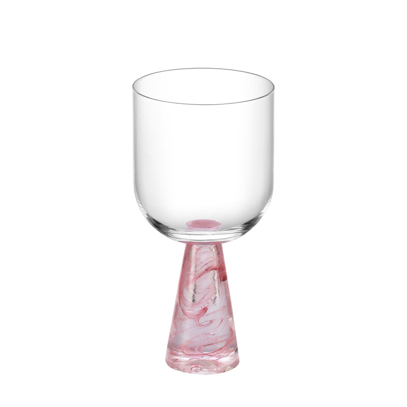 Wine Glass with Stem Pink (Set of 2)