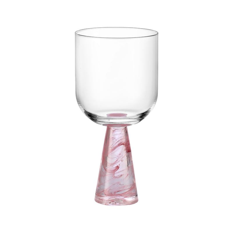 Wine Glass with Stem Pink (Set of 2)