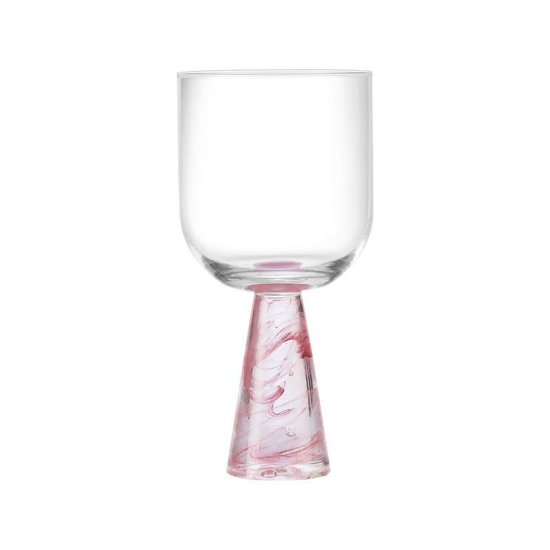 Wine Glass with Stem Pink (Set of 2)