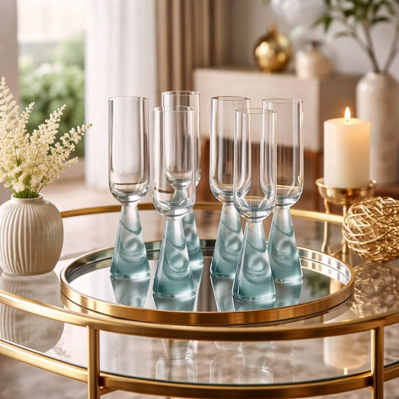 Champagne Glass with Stem Green(Set of 6)