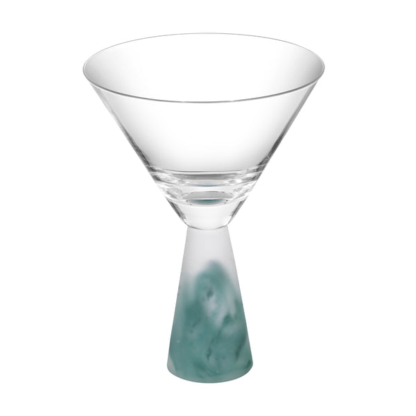 Martini Glass with Stem Green (Set of 2)