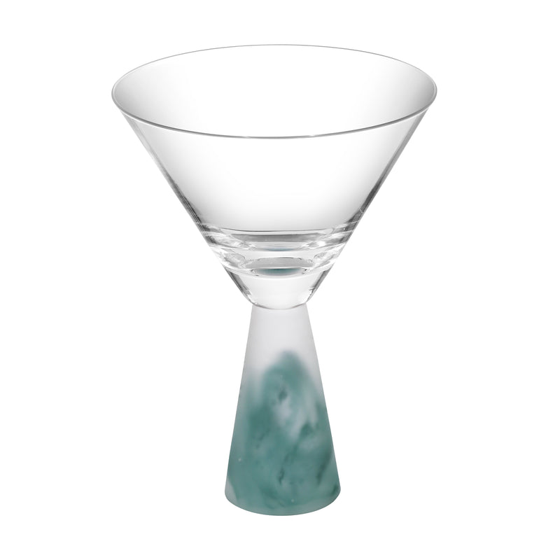 Martini Glass with Stem Green (Set of 2)