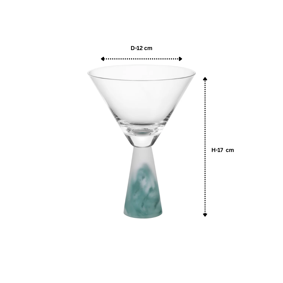 Martini Glass with Stem Green (Set of 6)