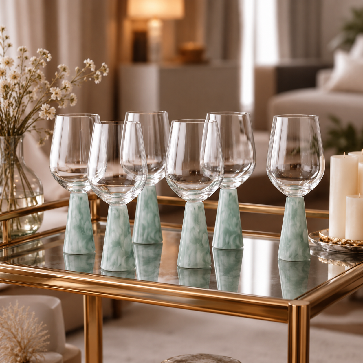Wine Glass with Stem Set of 6