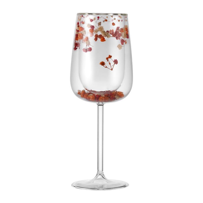 Flower Wine Glass Orange  (Set of 2)