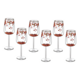 Flower Wine Glass Orange  (Set of 6)